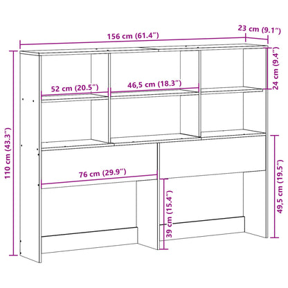vidaXL Kopfteil mit Stauraum Wachsbraun 150 cm Massivholz Kiefer