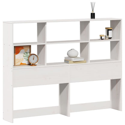 vidaXL Kopfteil mit Stauraum Weiß 140 cm Massivholz Kiefer