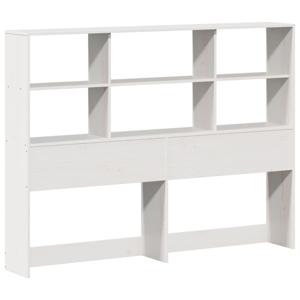 vidaXL Kopfteil mit Stauraum Weiß 140 cm Massivholz Kiefer