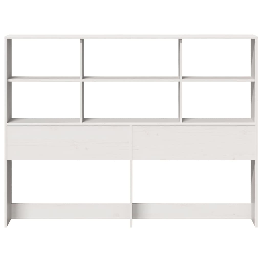 vidaXL Kopfteil mit Stauraum Weiß 140 cm Massivholz Kiefer