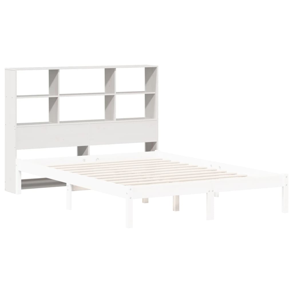 vidaXL Kopfteil mit Stauraum Weiß 140 cm Massivholz Kiefer