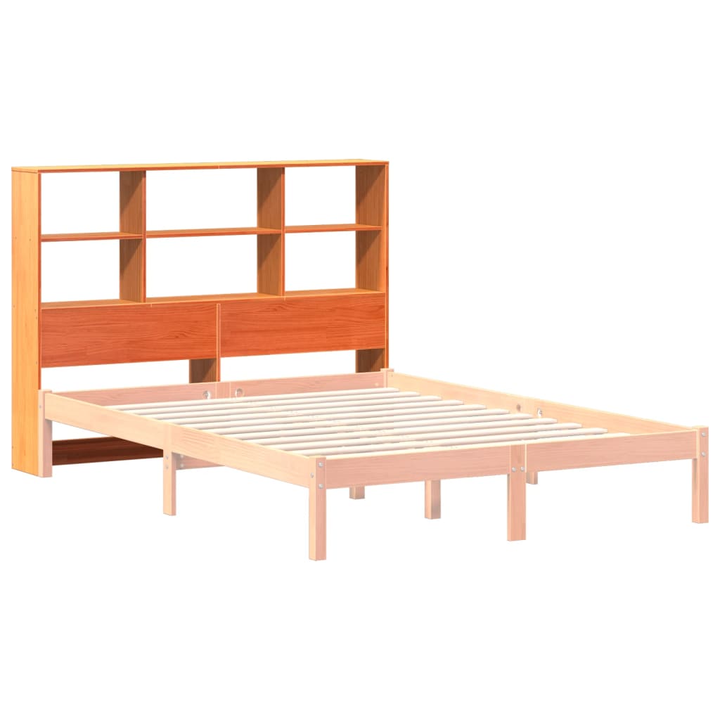 vidaXL Kopfteil mit Stauraum Wachsbraun 140 cm Massivholz Kiefer