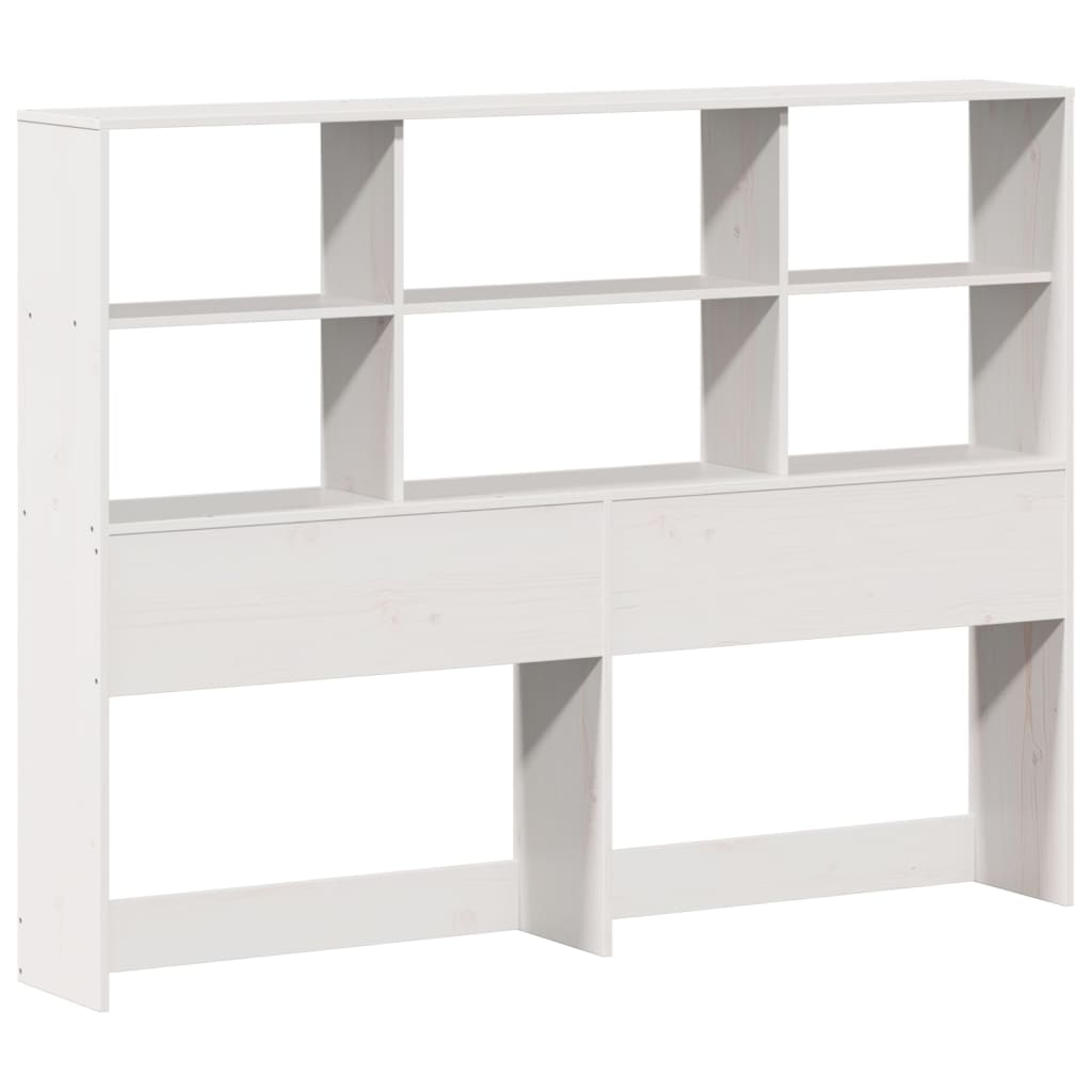 vidaXL Kopfteil mit Stauraum Weiß 120 cm Massivholz Kiefer