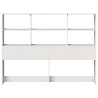 vidaXL Kopfteil mit Stauraum Weiß 120 cm Massivholz Kiefer