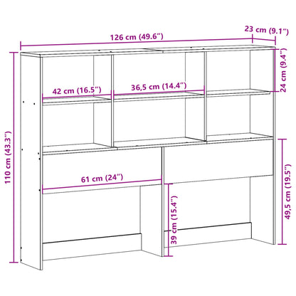 vidaXL Kopfteil mit Stauraum Weiß 120 cm Massivholz Kiefer
