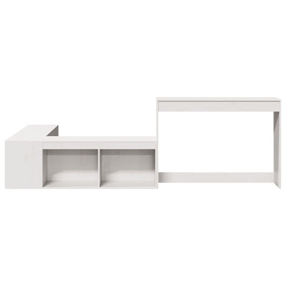 vidaXL Table de chevet avec bureau blanc 232x122x75 cm pin massif