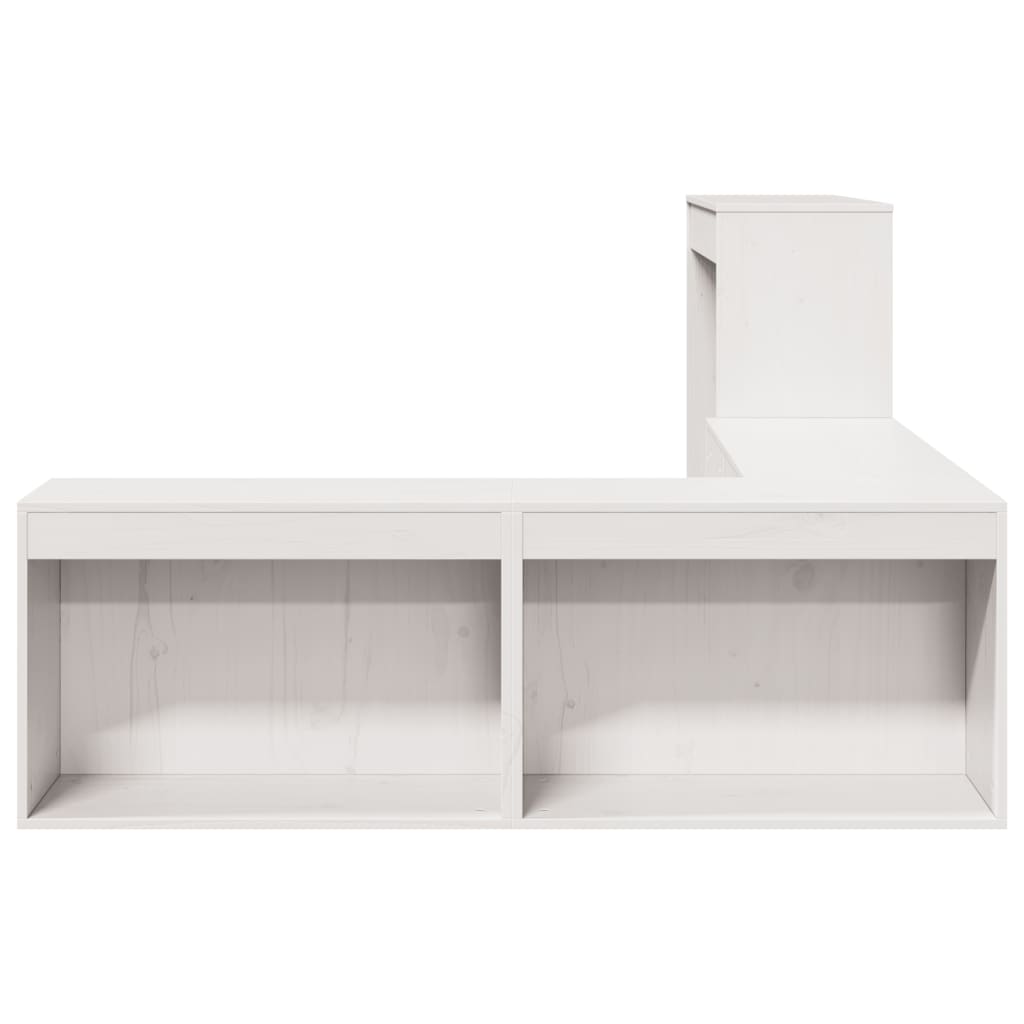 vidaXL Table de chevet avec bureau blanc 232x122x75 cm pin massif