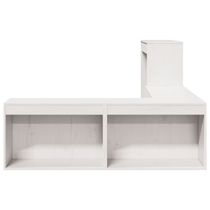 vidaXL Table de chevet avec bureau blanc 232x122x75 cm pin massif