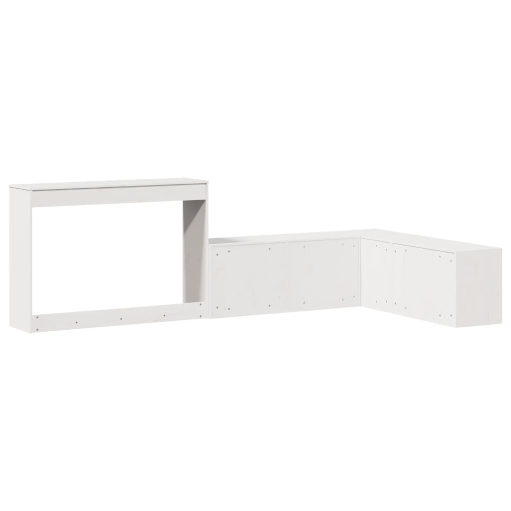 vidaXL Table de chevet avec bureau blanc 232x122x75 cm pin massif