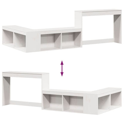 vidaXL Table de chevet avec bureau blanc 232x122x75 cm pin massif