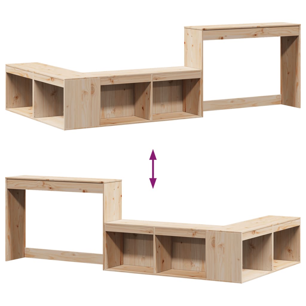 vidaXL Nachttisch mit Schreibtisch 222x107x75 cm Massivholz Kiefer