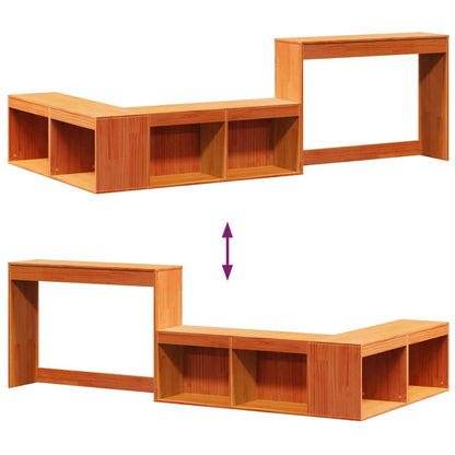 vidaXL Table de chevet avec bureau marron ciré 222x107x75 cm en bois massif