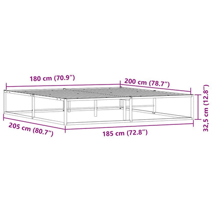 vidaXL Bettgestell ohne Matratze Weiß 180x200 cm Metall