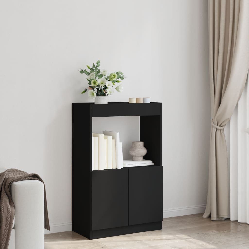 vidaXL Buffet haut noir 63x33x100 cm Bois d'ingénierie