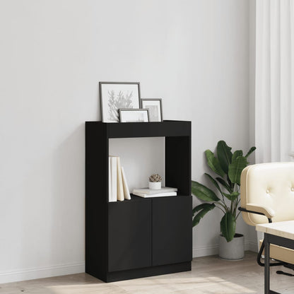vidaXL Buffet haut noir 63x33x100 cm Bois d'ingénierie