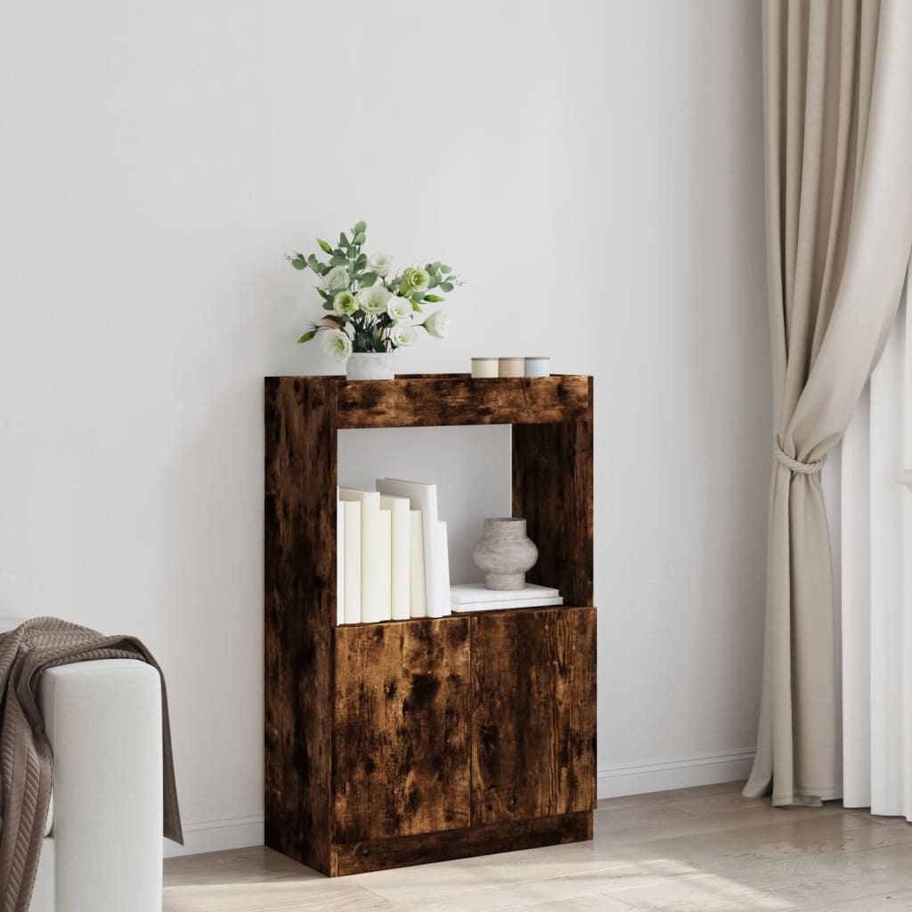 vidaXL Highboard Chêne fumé 63x33x100 cm Bois d'ingénierie