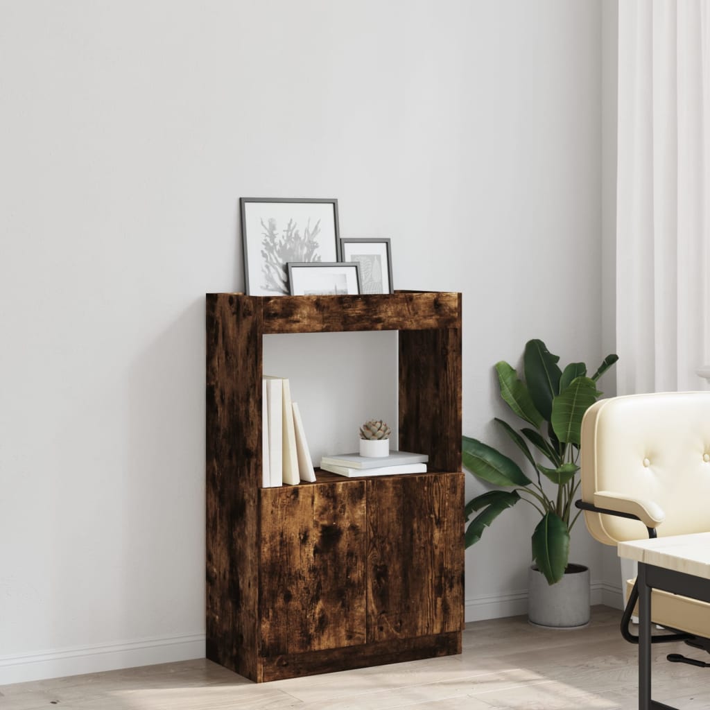 vidaXL Highboard Chêne fumé 63x33x100 cm Bois d'ingénierie