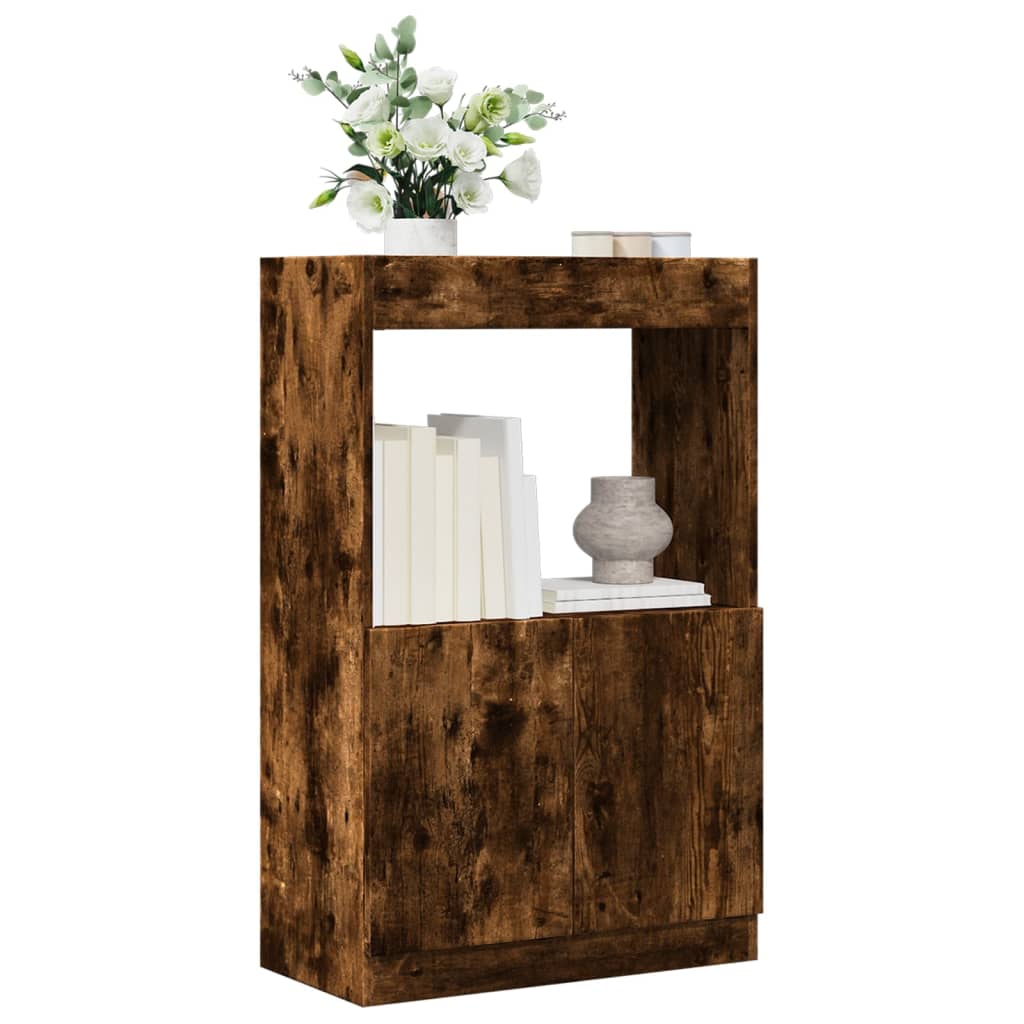 vidaXL Highboard Chêne fumé 63x33x100 cm Bois d'ingénierie