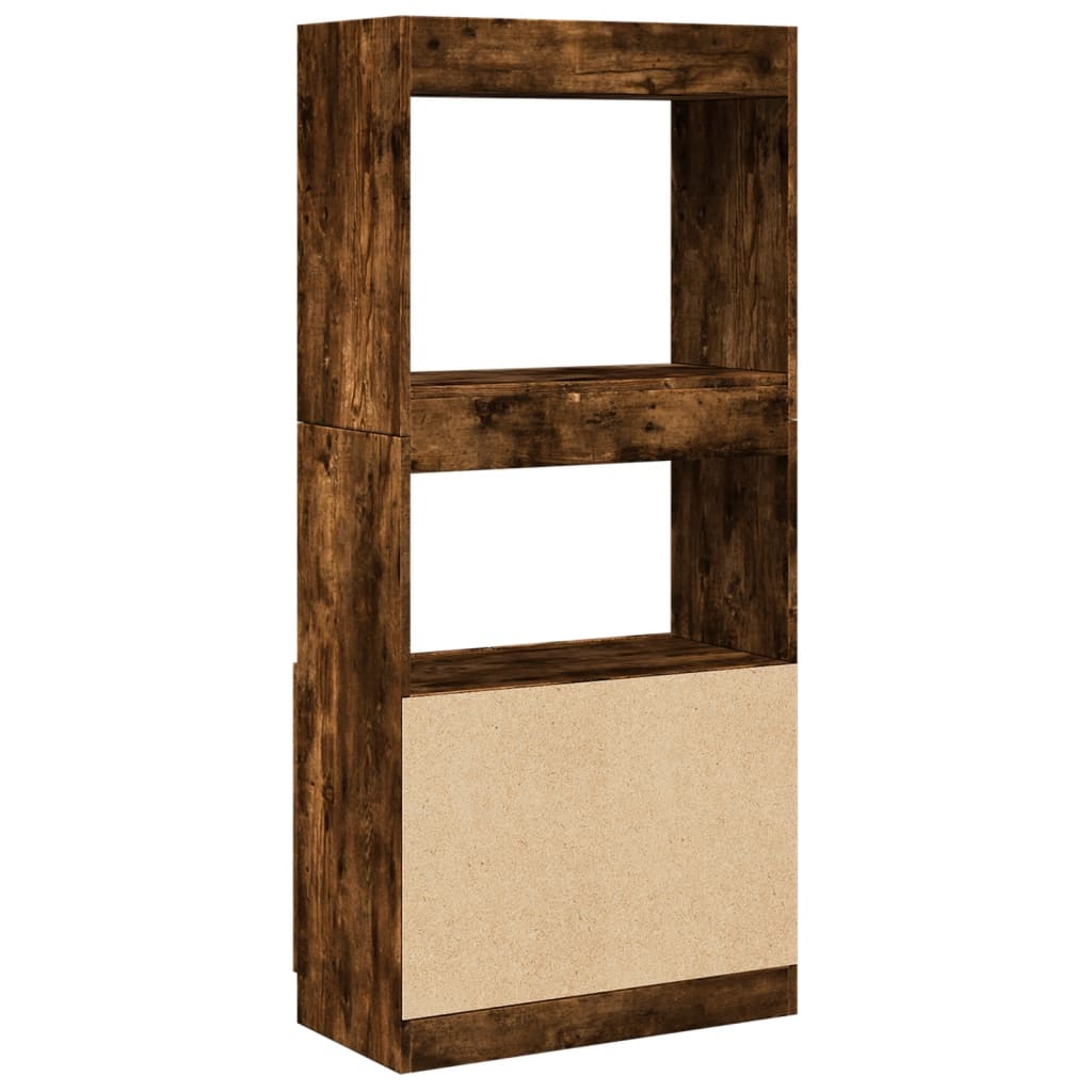 vidaXL Buffet haut chêne fumé 63x33x140 cm bois d'ingénierie