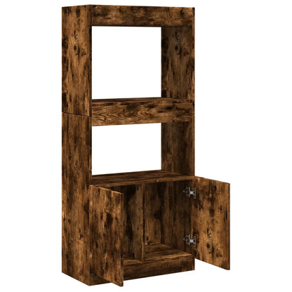 vidaXL Buffet haut chêne fumé 63x33x140 cm bois d'ingénierie