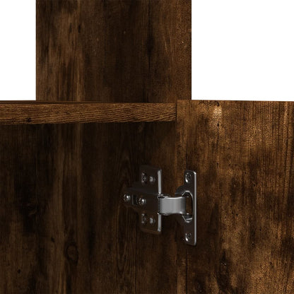 vidaXL Buffet haut chêne fumé 63x33x140 cm bois d'ingénierie