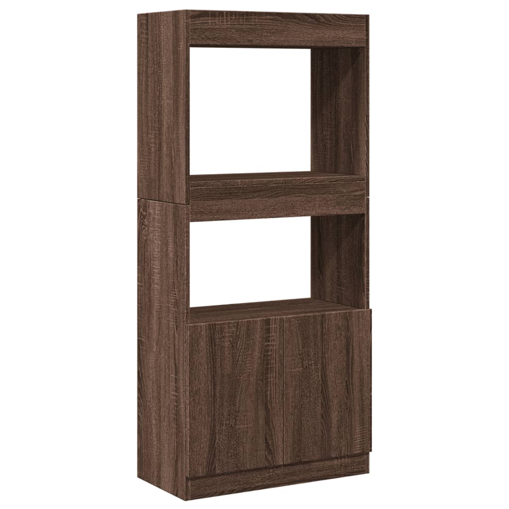 vidaXL Buffet haut marron aspect chêne 63x33x140 cm Bois d'ingénierie
