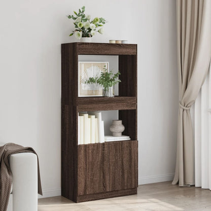 vidaXL Buffet haut marron aspect chêne 63x33x140 cm Bois d'ingénierie