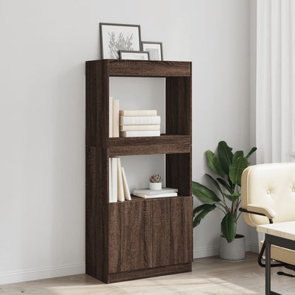 vidaXL Buffet haut marron aspect chêne 63x33x140 cm Bois d'ingénierie