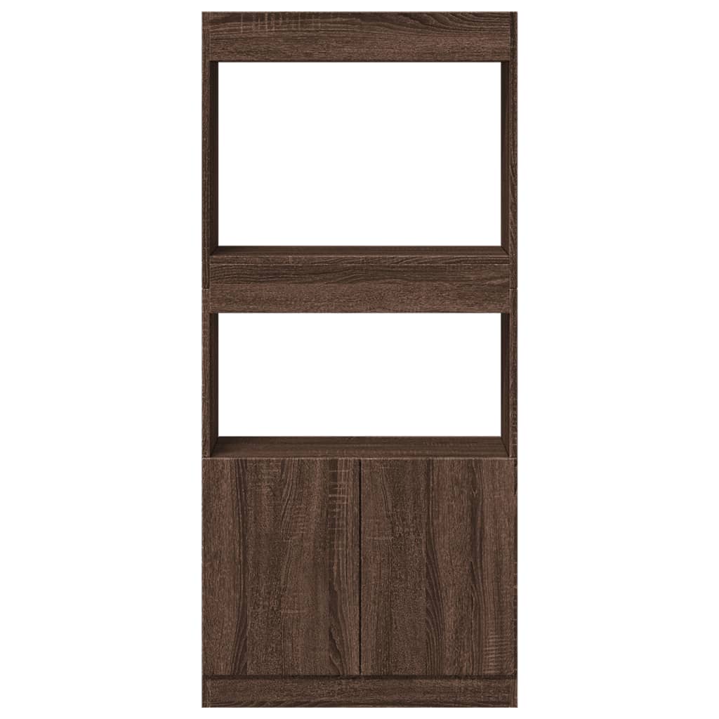 vidaXL Buffet haut marron aspect chêne 63x33x140 cm Bois d'ingénierie