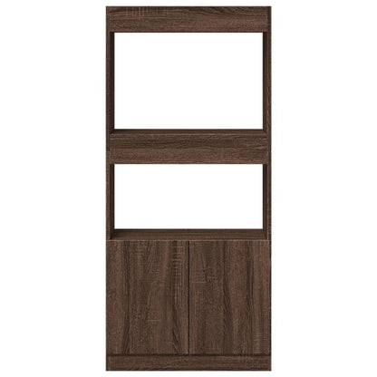 vidaXL Buffet haut marron aspect chêne 63x33x140 cm Bois d'ingénierie