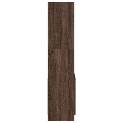 vidaXL Buffet haut marron aspect chêne 63x33x140 cm Bois d'ingénierie