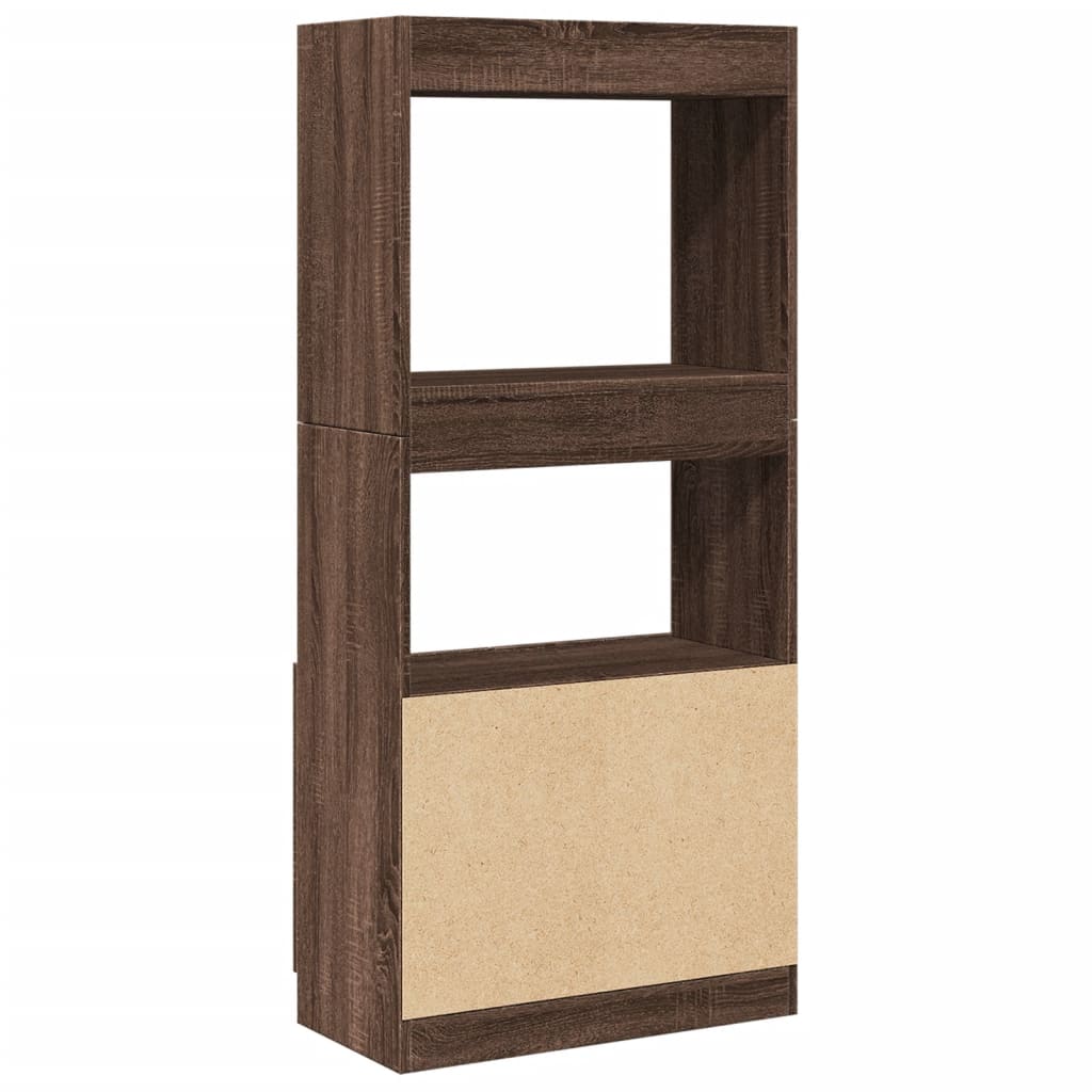 vidaXL Buffet haut marron aspect chêne 63x33x140 cm Bois d'ingénierie