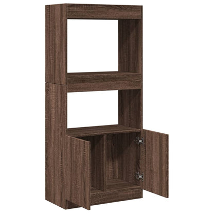 vidaXL Buffet haut marron aspect chêne 63x33x140 cm Bois d'ingénierie