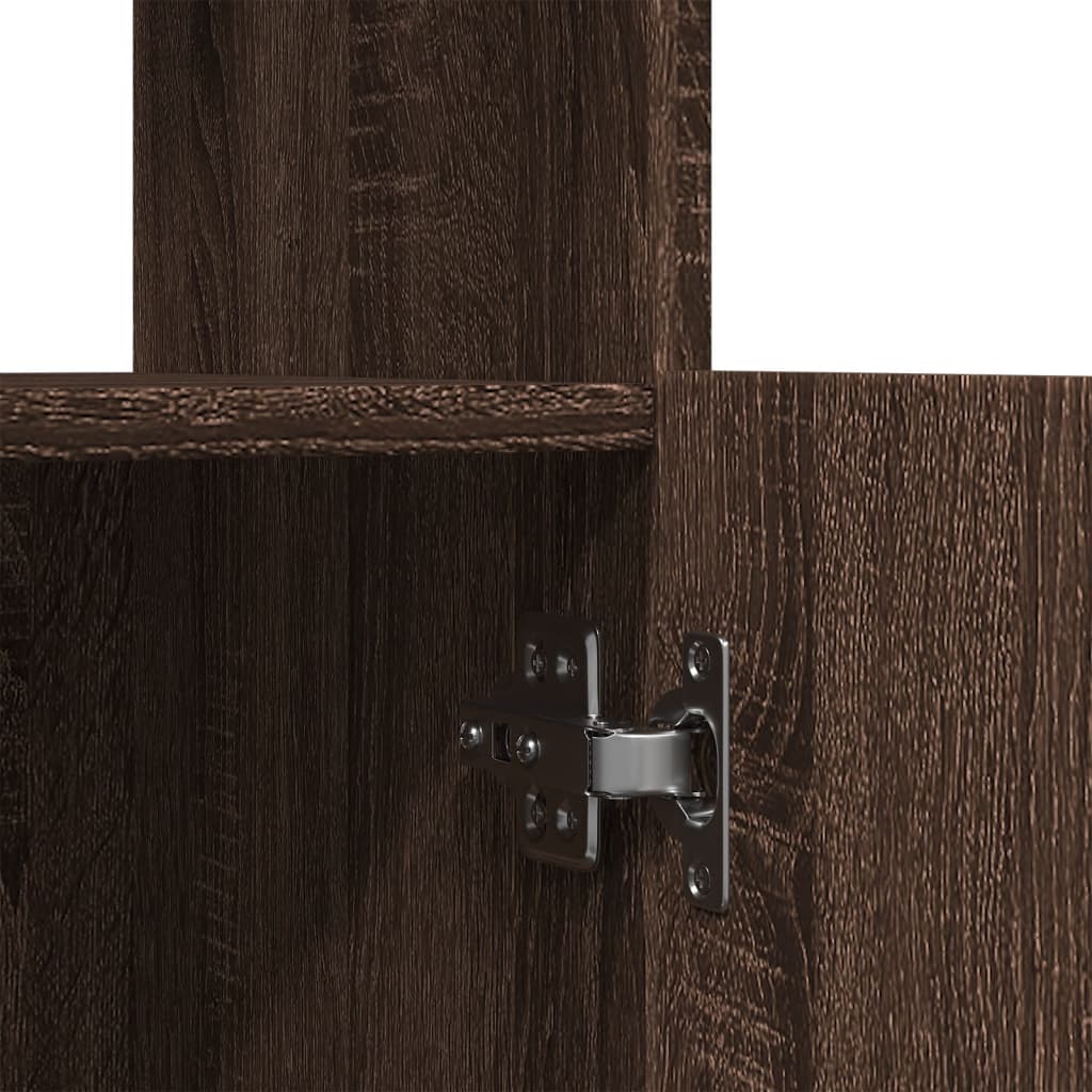 vidaXL Buffet haut marron aspect chêne 63x33x140 cm Bois d'ingénierie