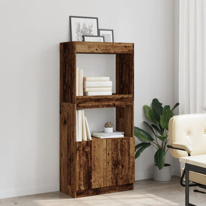 vidaXL Highboard aspect bois de récupération 63x33x140 cm bois d'ingénierie