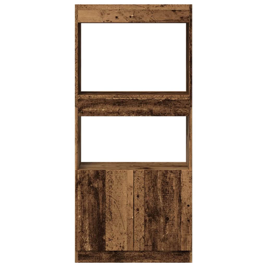 vidaXL Highboard aspect bois de récupération 63x33x140 cm bois d'ingénierie