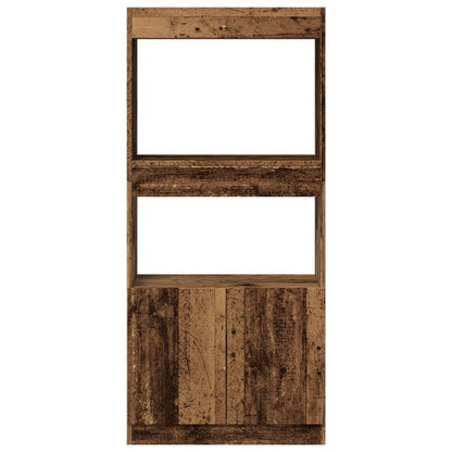 vidaXL Highboard aspect bois de récupération 63x33x140 cm bois d'ingénierie