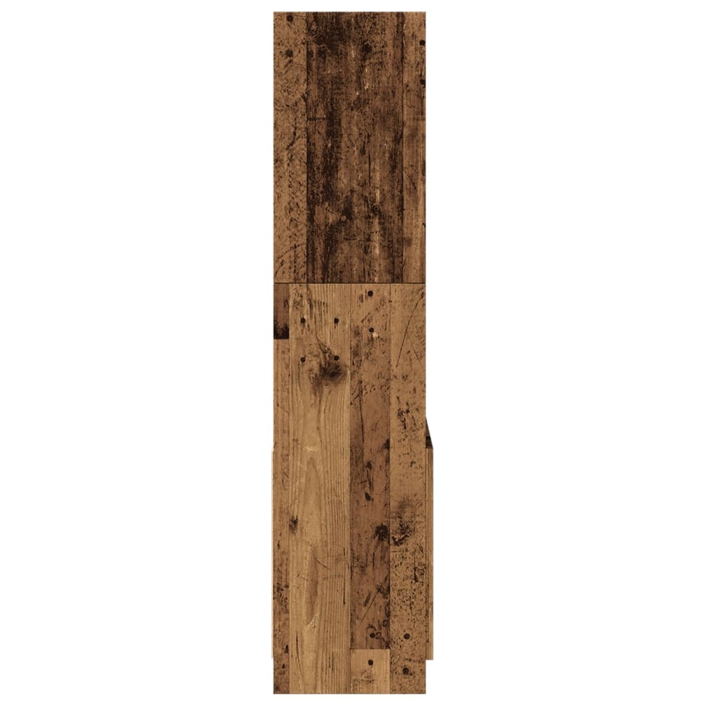 vidaXL Highboard aspect bois de récupération 63x33x140 cm bois d'ingénierie