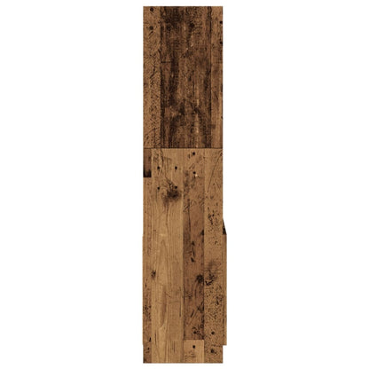 vidaXL Highboard aspect bois de récupération 63x33x140 cm bois d'ingénierie