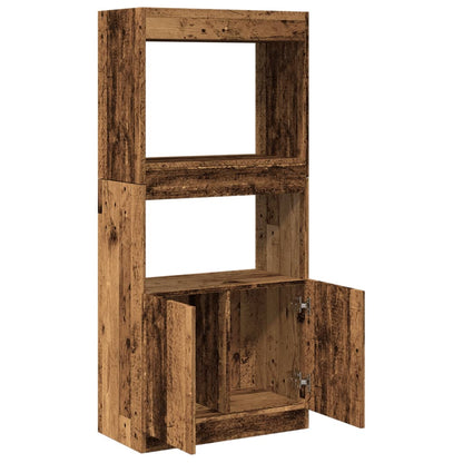 vidaXL Highboard aspect bois de récupération 63x33x140 cm bois d'ingénierie
