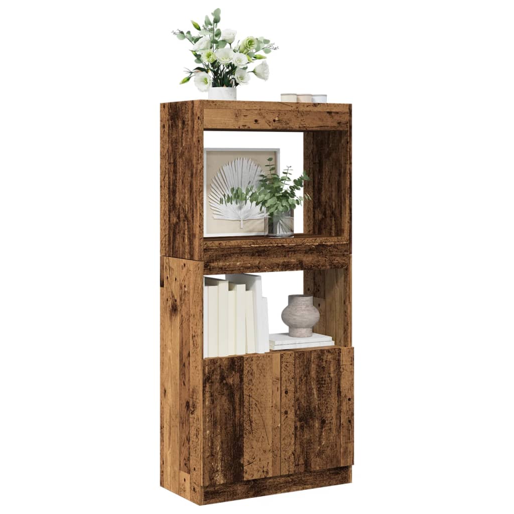 vidaXL Highboard aspect bois de récupération 63x33x140 cm bois d'ingénierie