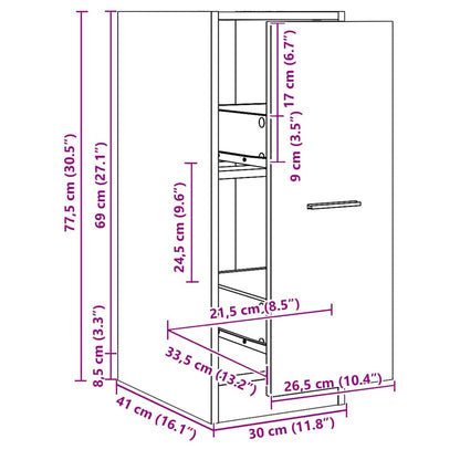 Apothekerschrank Artisan-Eiche 30x41x77,5 cm Holzwerkstoff