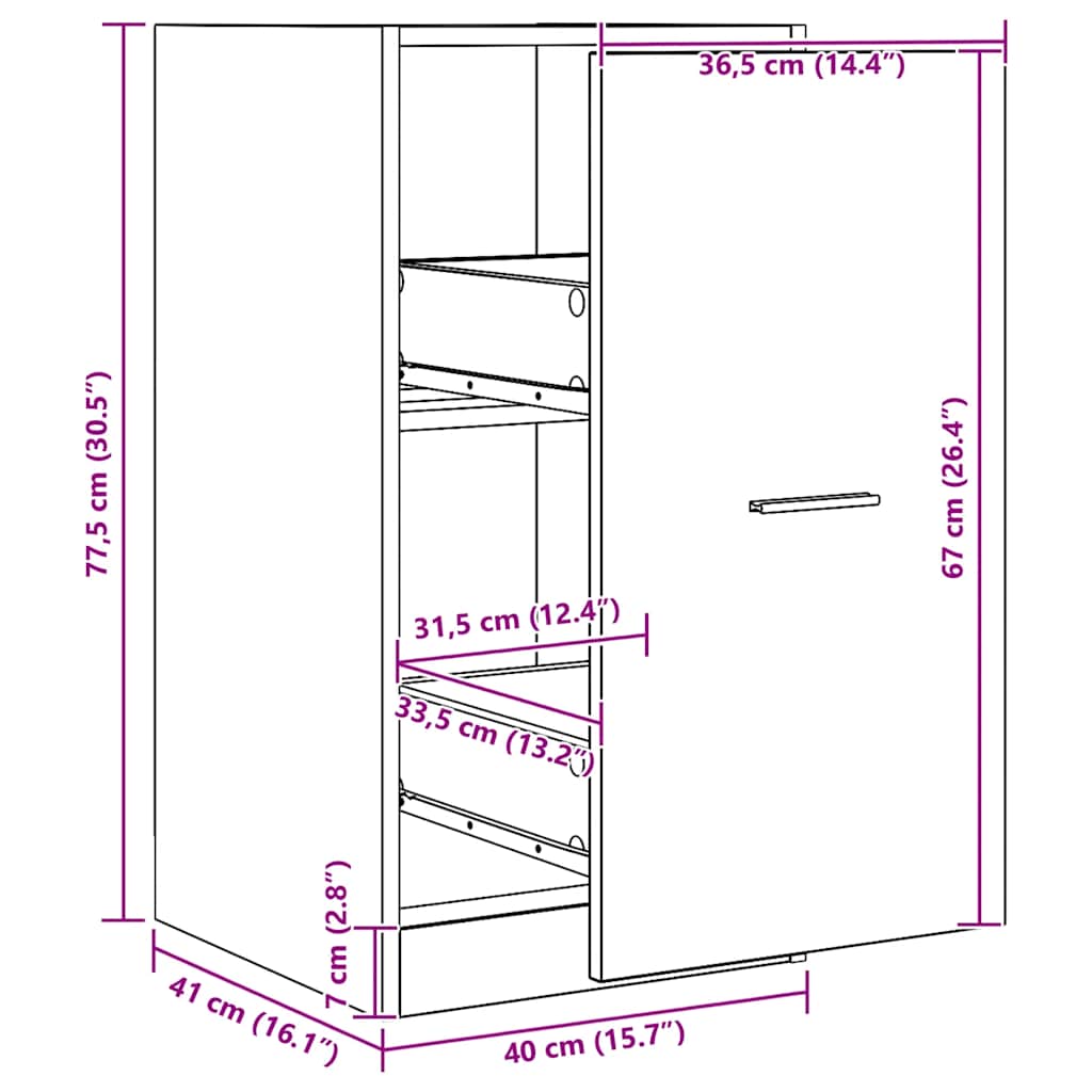Apothekerschrank Artisan-Eiche 40x41x77,5 cm Holzwerkstoff