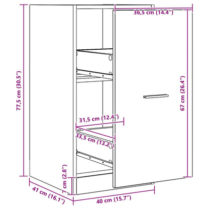 Apothekerschrank Artisan-Eiche 40x41x77,5 cm Holzwerkstoff