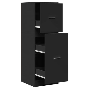 vidaXL Apothekerschrank Schwarz 40x41x118 cm Holzwerkstoff