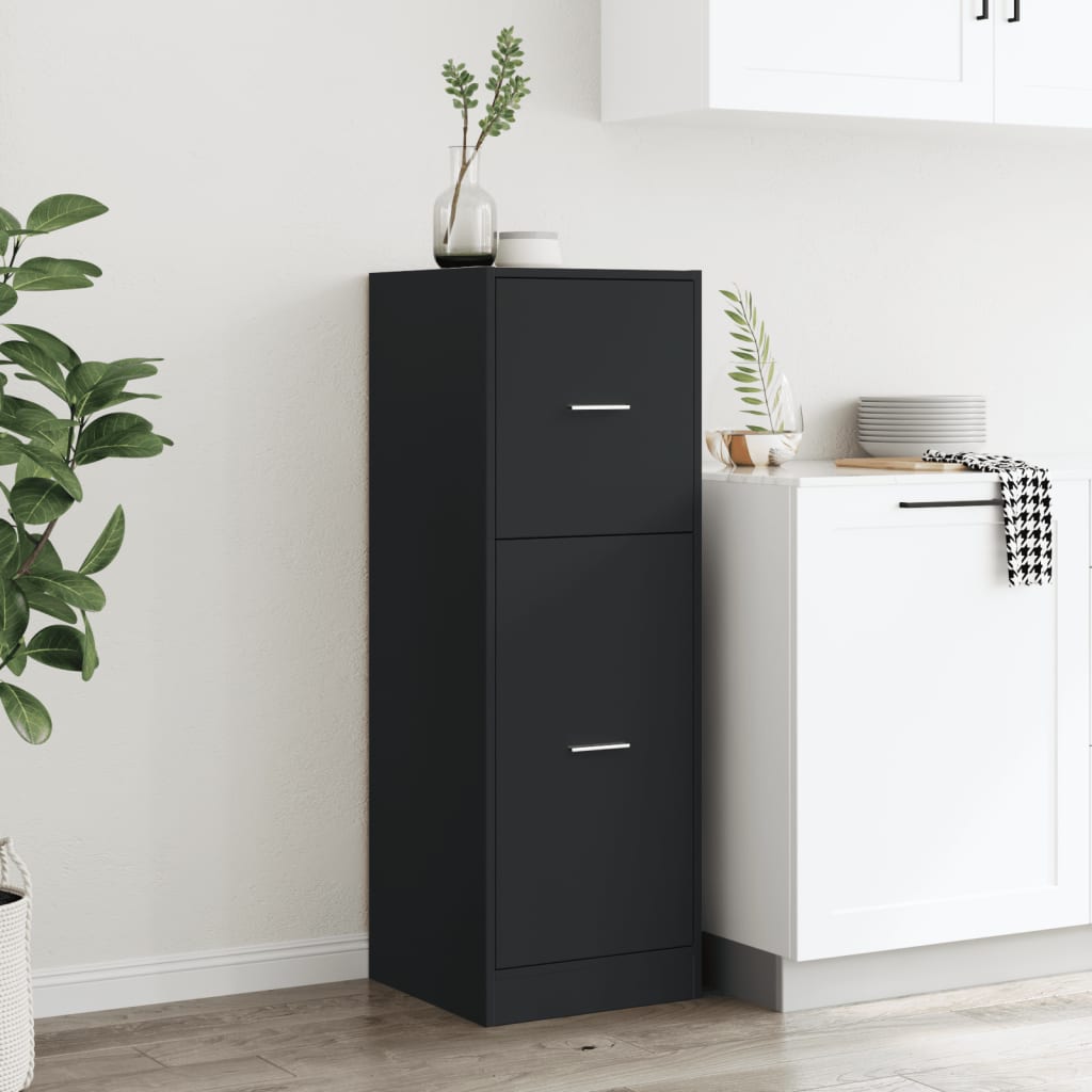 vidaXL Apothekerschrank Schwarz 40x41x118 cm Holzwerkstoff