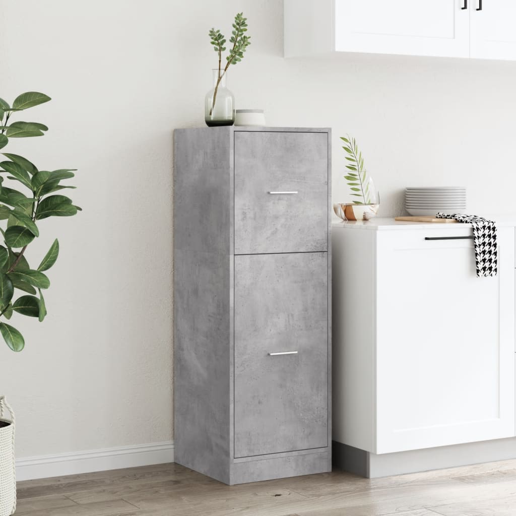 vidaXL Armoire de pharmacien Gris béton 40x41x118 cm Bois d'ingénierie