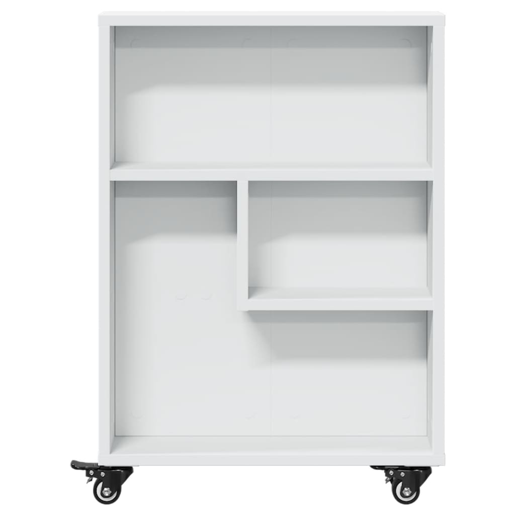 vidaXL Chariot de rangement étroit Blanc 48x13x68 cm Bois d'ingénierie