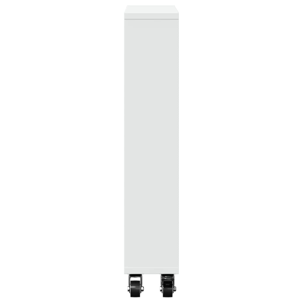 vidaXL Chariot de rangement étroit Blanc 48x13x68 cm Bois d'ingénierie