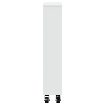 vidaXL Chariot de rangement étroit Blanc 48x13x68 cm Bois d'ingénierie